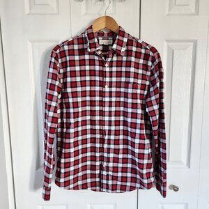 4/$25 Aeropostale Red/White Plaid Long Sleeve Button Up Shirt
